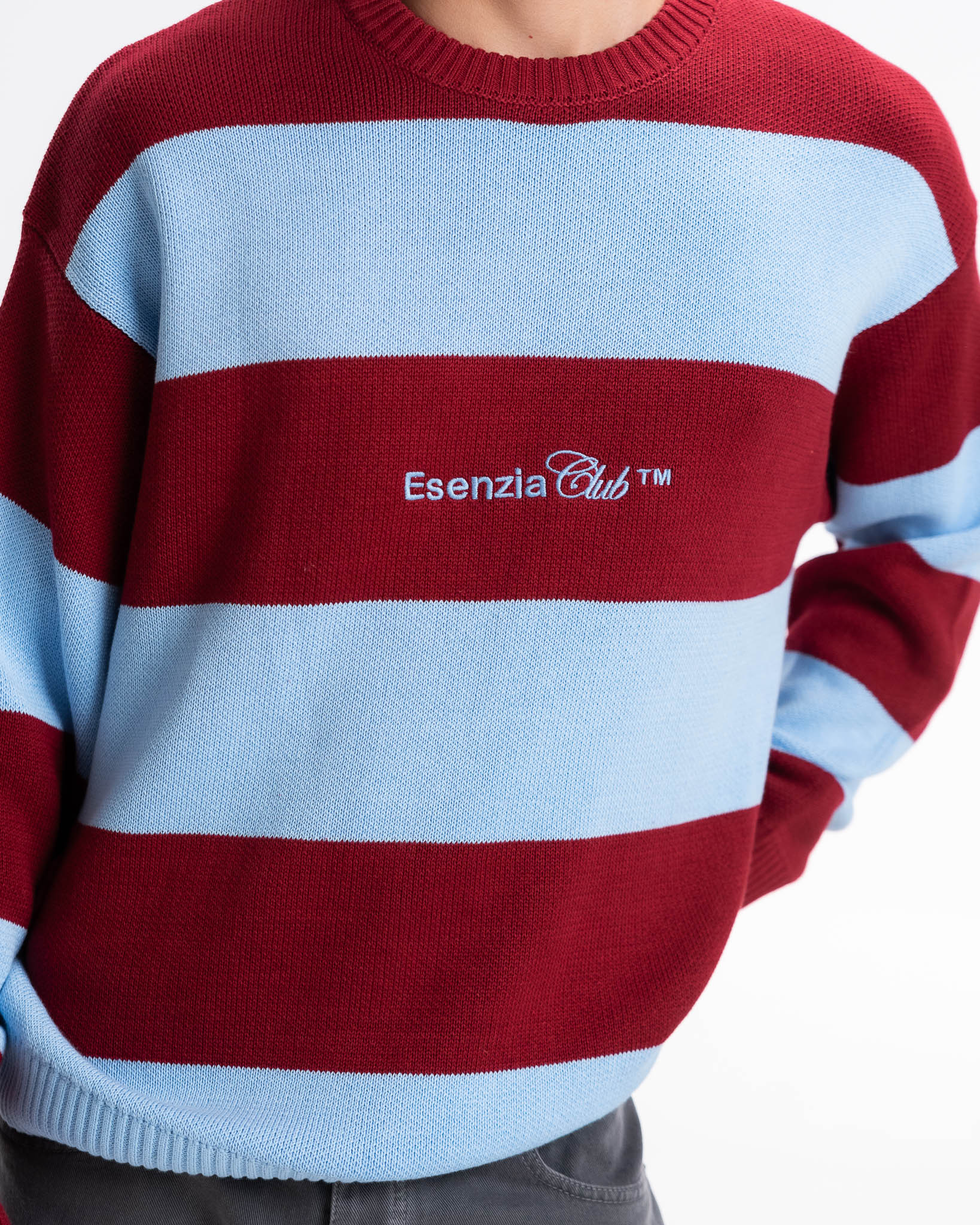 BLUE STRIPED KNIT SWEATER - Image 8