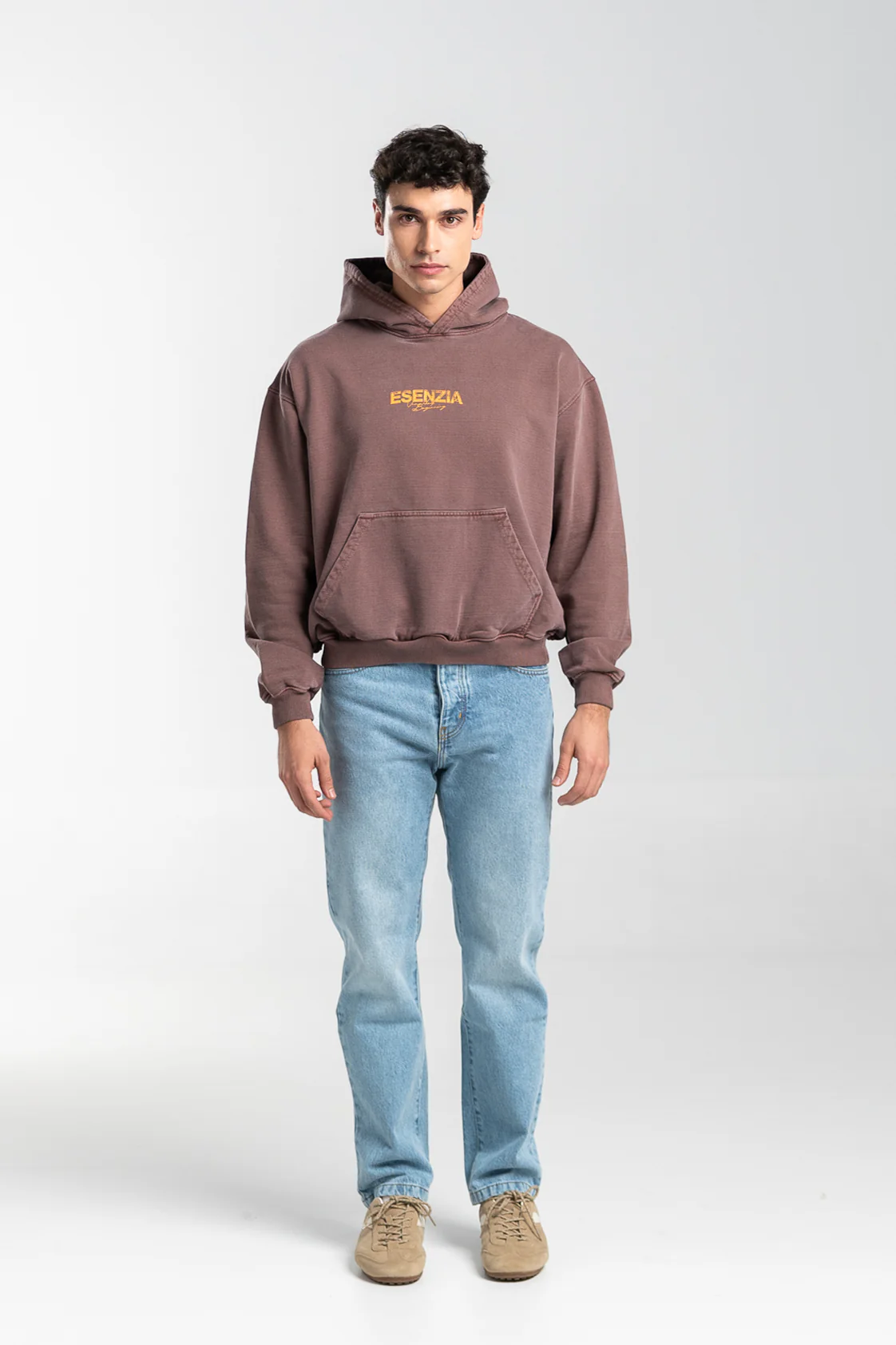 BROWN FABRIC HOODIE - Image 4