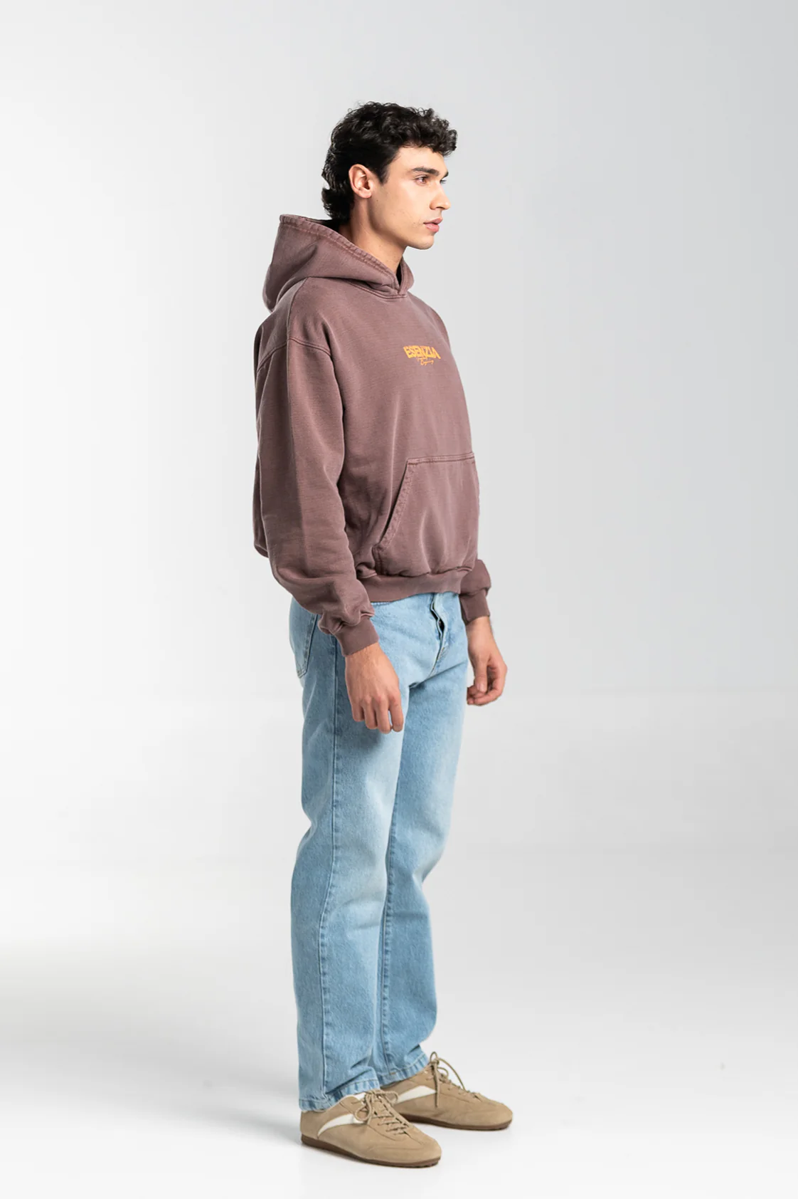 BROWN FABRIC HOODIE - Image 5