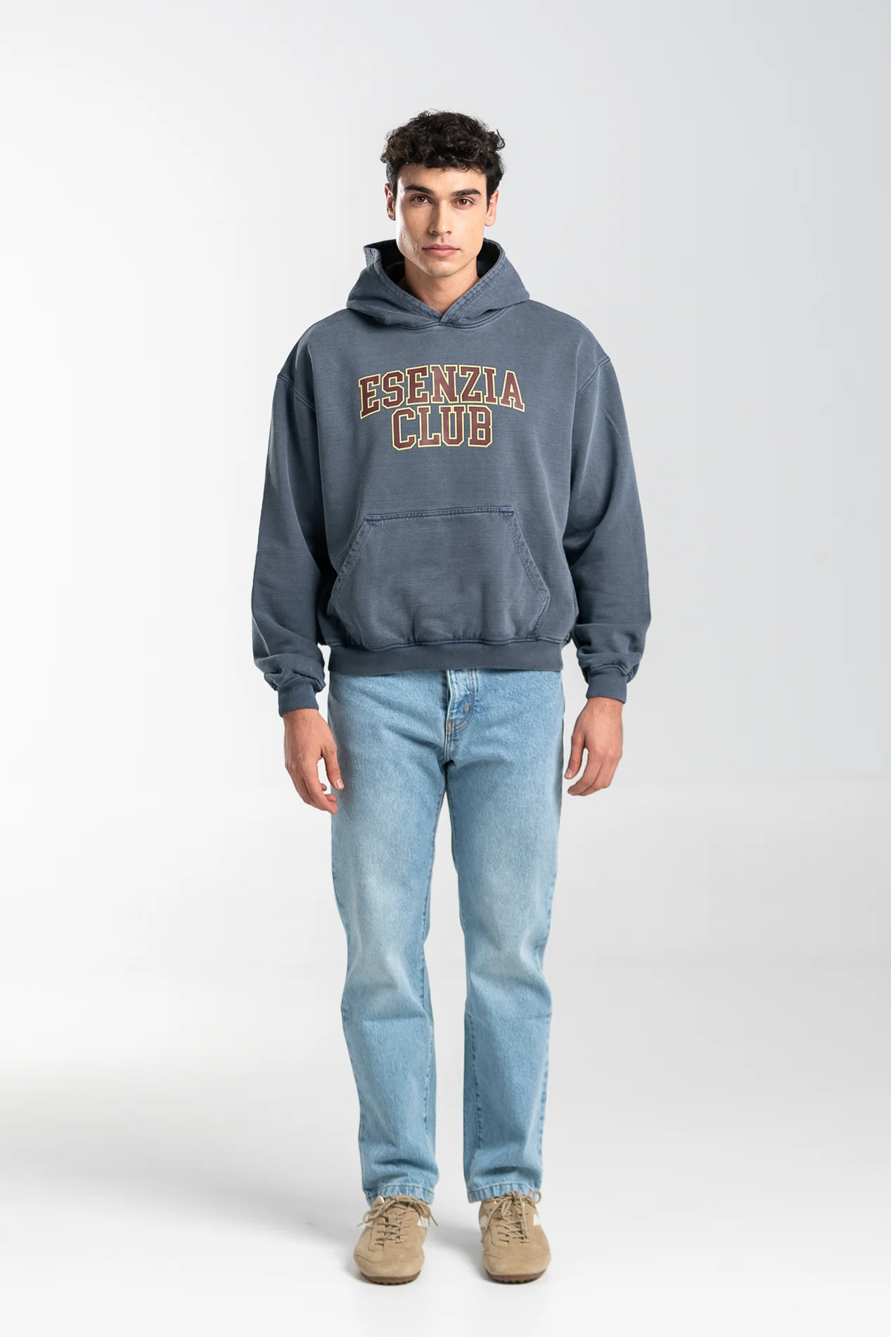 DARK BLUE UNIVERSITY HOODIE - Image 4