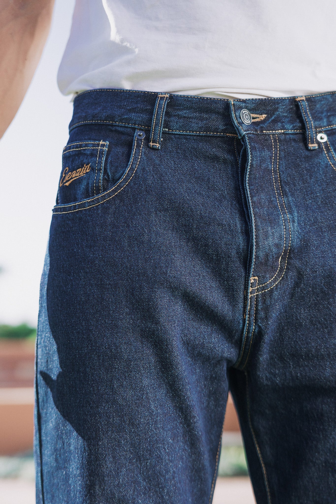 DENIM STRAIGHT PANTS BLUE - Image 7