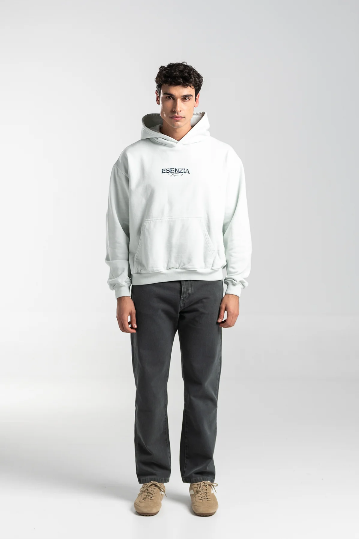 GREY FABRIC HOODIE - Image 3