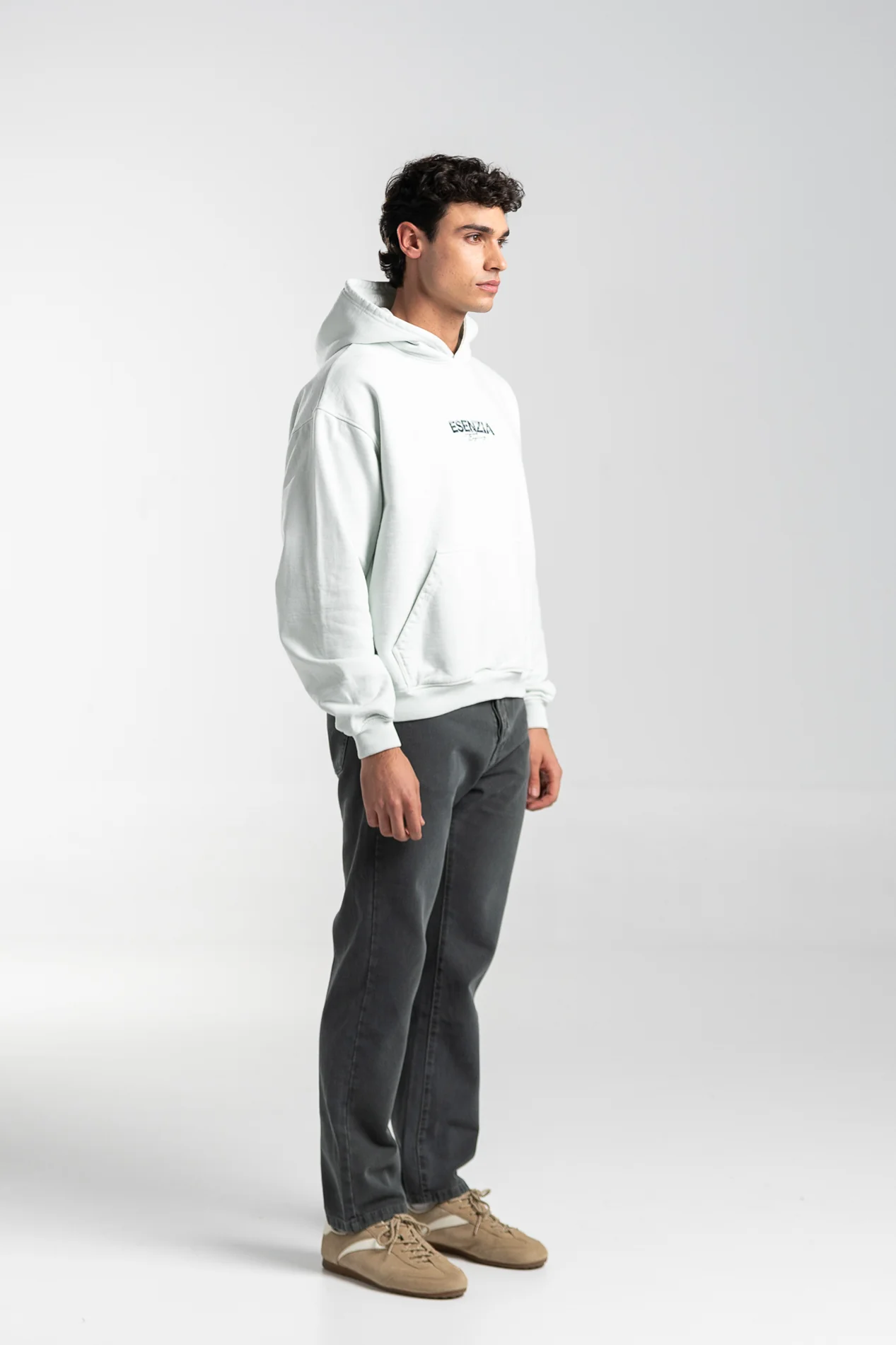 GREY FABRIC HOODIE - Image 4