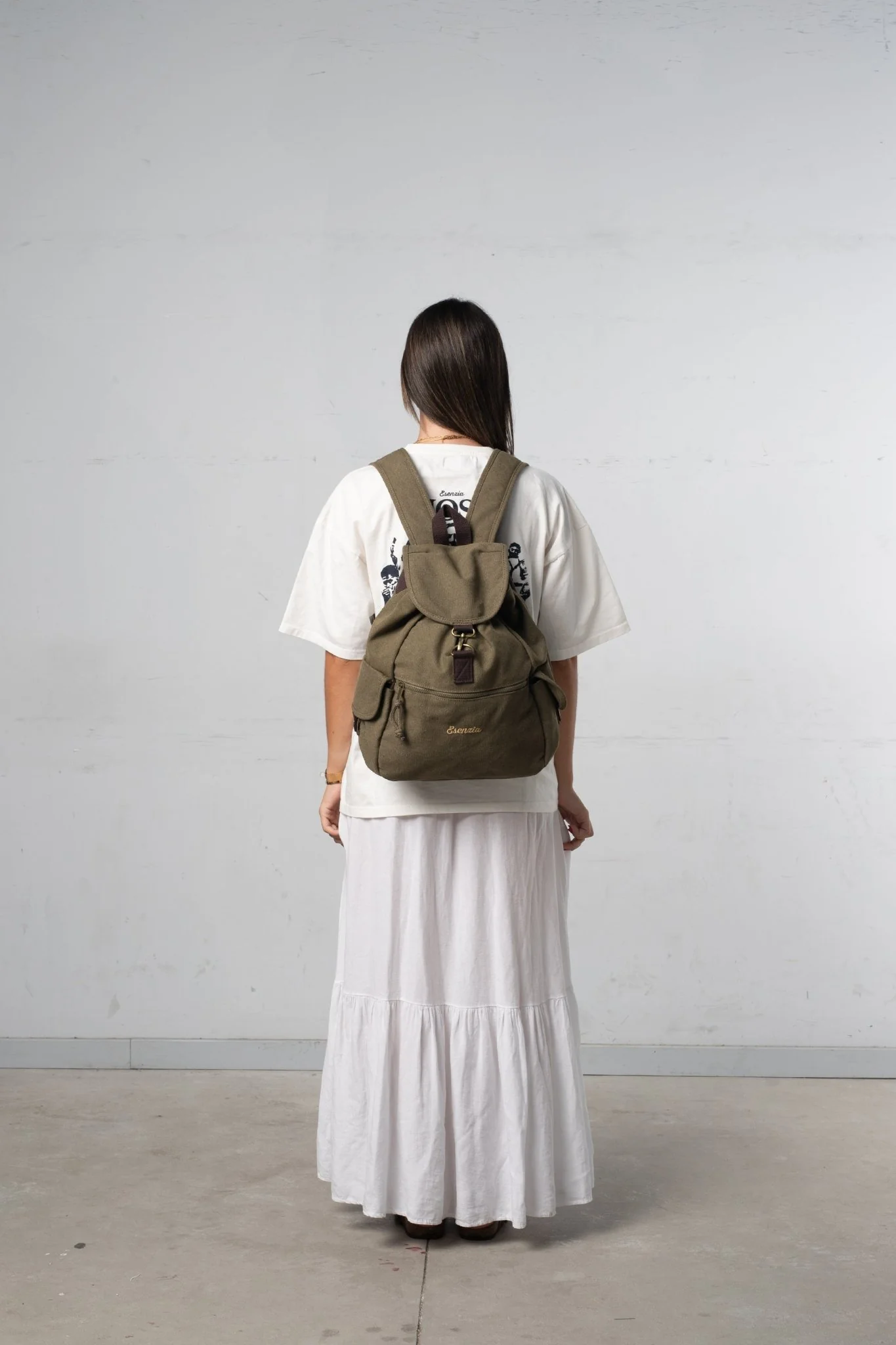 MOCHILA VINTAGE DE LONA VERDE - Image 5