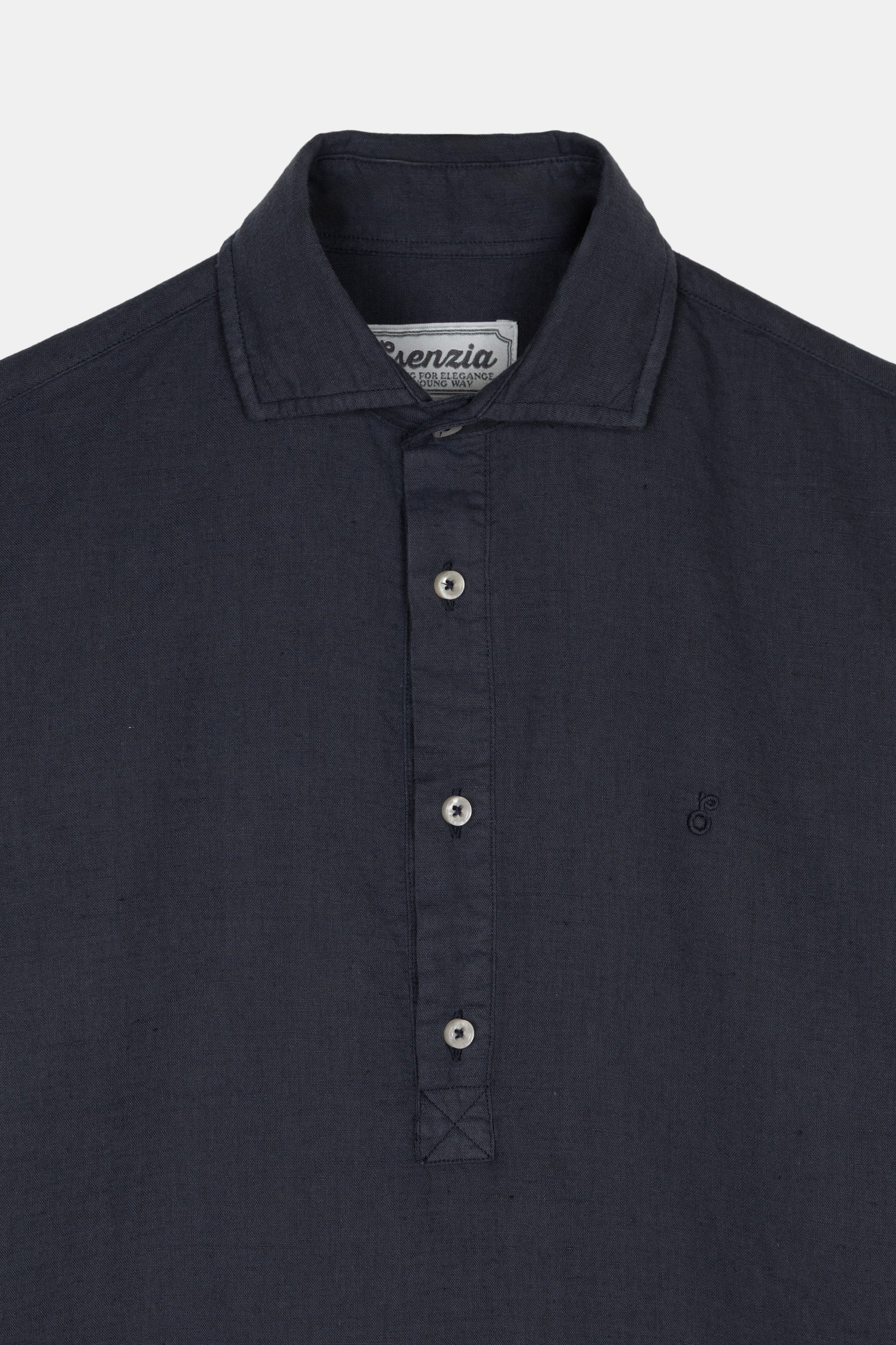 WASHED BLUE INK LINEN REGULAR  POLO SHIRT - Image 5