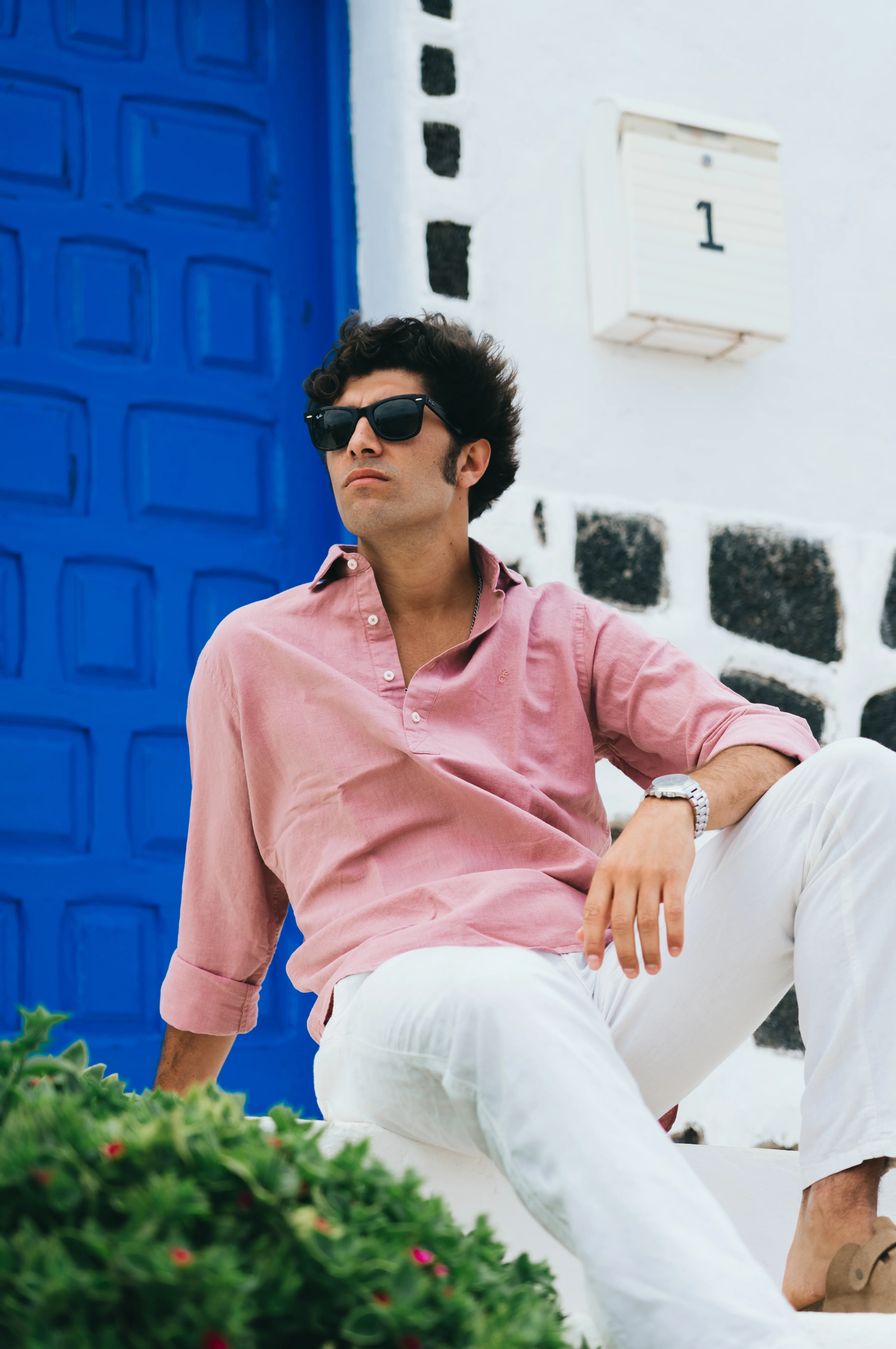 WASHED ROSE LINEN REGULAR POLO SHIRT - Image 4
