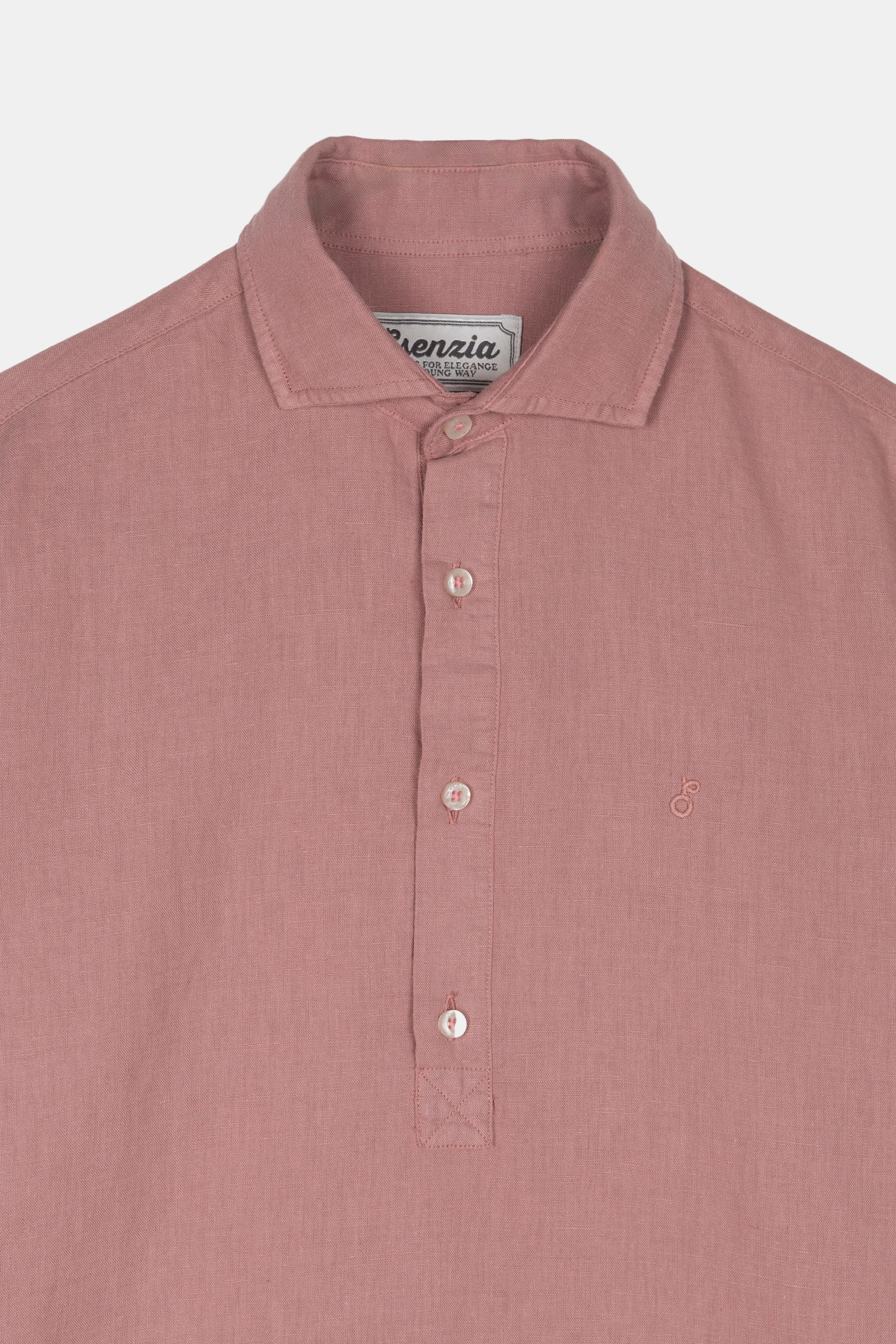 WASHED ROSE LINEN REGULAR POLO SHIRT - Image 5